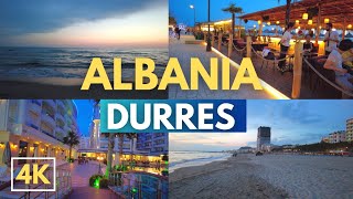 4K ALBANIA 2022🇦🇱 Durres Beach Nightlife Walking Tour [upl. by Sonaj63]