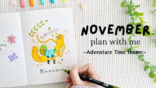 🐝 November Plan with Me  Adventure Time theme  Bullet Journal [upl. by Vinita]