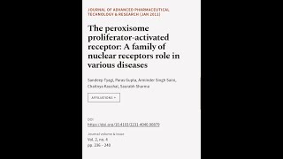 The peroxisome proliferatoractivated receptor A family of nuclear receptors role in  RTCLTV [upl. by Baldwin]