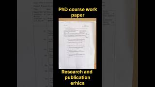 Research amp Publication ethics Paper phd course work phd pyqs [upl. by Zzahc]