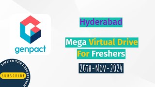 Genpact Mega Virtual Drive For Freshers [upl. by Jenesia]