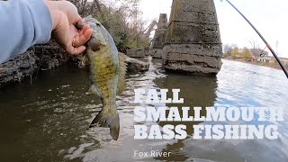 Fall smallmouth bass fishing the Fox River [upl. by Ainesy379]