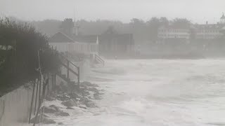 Powerful storm brings massive waves to beaches in Kennebunk [upl. by Ahsenad14]