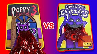 Poppy Playtime Chapter 3😈 VS Poppy Playtime Chapter 3🐱 Game Book Battle Horror Game Paper Play [upl. by Lark]