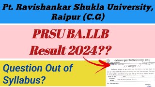 PRSU BALLB Entrance Exam Result 2024 [upl. by Xer]