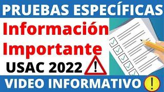 📄PRUEBAS ESPECÍFICAS  Información Importante  Universidad de San Carlos de Guatemala ✅⚠ [upl. by Brace]