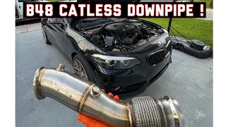 BMW B46  B48 Catless Downpipe Install 240I 330I 430i [upl. by Nniuqal666]