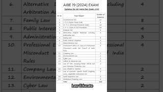 AIBE 19 Exam syllabus 2024 llbcet aibe17 AIBE2024 syllabus viralvideo [upl. by Greerson426]