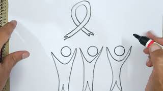 Cancer Awareness Day Drawing Poster  Poster making on cancer awareness [upl. by Hanan]