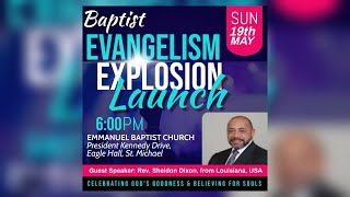 Evangelism Explosion Launch Service Live Stream at Emmanuel Baptist 6pm 19th May 2024 [upl. by Giardap]