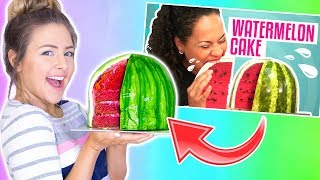 I Tried Following A Youtube Tutorial Watermelon Cake Disaster FAIL [upl. by Kcitrap]