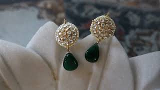 Eve Green Kundan Earrings [upl. by Ailemac]