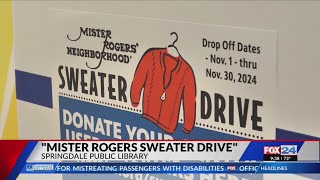 Springdale Public Library joins Mister Rogers Neighborhood Sweater Drive [upl. by Snapp]