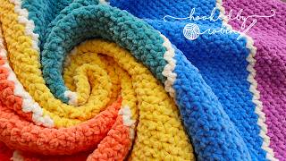 QUICK amp EASY Crochet Blanket 🧶 ONE ROW REPEAT 🤩 [upl. by Aleafar]