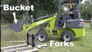 NESHER Electric Loader How To Change Attachments [upl. by Gurney]