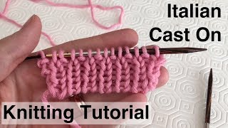 Knitting Tutorial Italian Tubular Cast On [upl. by Margarethe]