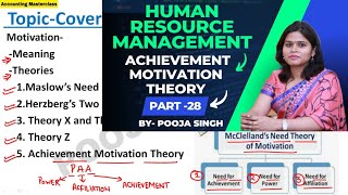 Achievement Motivation Theory  Motivation  Theory Of Motivation  HRM  Part28  BBA  MBA BCOM [upl. by Amol]