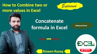 How to use Concatenate in Excel  How to Combine Values in Excel  Excel in Urdu  Quick and Easy [upl. by Babby]