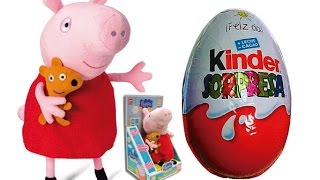 Peppa Pig muñeca que habla para aprender  juguete interactivo y Kinder sorpresa de chocolate [upl. by Ocsecnarf657]