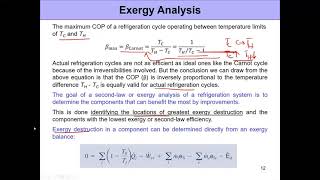 Irreversibilities and Exergy Destruction in Vapor Compression System [upl. by Nnaylloh]