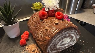 How to make a Yule Log Cake  Bûche de Noël  Log Cake Recipe for any Festival [upl. by Yentroc]