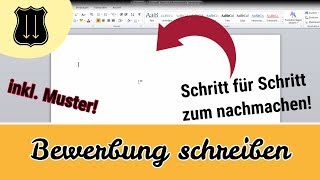 Bewerbung schreiben  Anleitung zum nachmachen Word Open Office  Job Ausbildung Duales Studium [upl. by Zerat764]