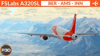 P3D v53 FSLabs A320 Sharklets easyJet  BER to AMS to INN  VATSIM Livestream [upl. by Maribelle]