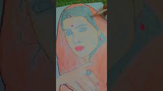 aadi purush movie Sita drawing subscribe [upl. by Cirdet364]