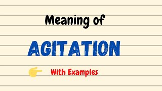 Agitation Meaning  Daily vocabulary  Vocabgram [upl. by Lovel241]