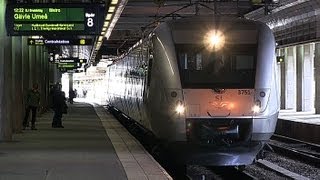 SJ Snabbtåg 3000 X55 Avgår Stockholms Centralstation mot Umeå [upl. by Ashelman925]