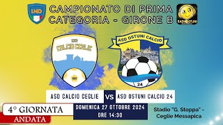 Diretta ASD Calcio Ceglie vs ASD Ostuni Calcio 24  Prima Categoria  27102024  Radiostuni [upl. by Tnomal]