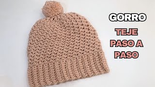 GORRO con relieve a crochet PASO A PASO [upl. by Nitsej613]