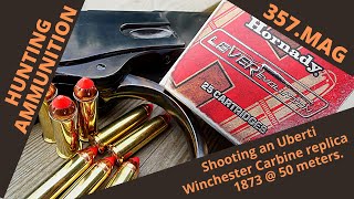 Uberti Winchester 1873 carbine with Hornady 357 Lever Evolution hunting ammunition [upl. by Kilan]