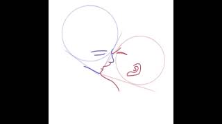 How to Draw People Kissing 🙈 Easy Shorts [upl. by Arehs]