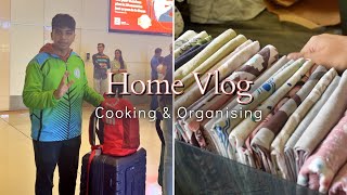 Home Vlog  Rehan Going for Nationals  Simple Tiffin Pasta recipe Organising Bed Sheets amp Blankets [upl. by Phillane]