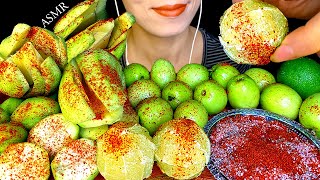 ASMR EXTREMELY SOUR LEMON AMBARELLA GREEN APPLE amp MANGO EATING  EATING SOUR FRUITS MUKBANG [upl. by Ahsiret]