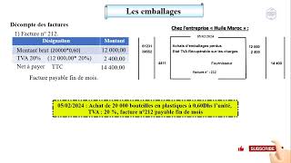 Comptabilisation des emballages  Les achats [upl. by Warwick]