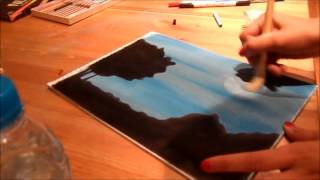 An easy way to draw a night sky with pastels [upl. by Jacobah]