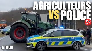 AGRICULTEURS 🧑‍🌾 VS POLICE 👮‍♀️ agriculteurs police farmerprotest [upl. by Vitek881]