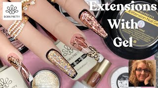 Sparkly Autumn Fall Nails Extensions Encapsulated Glitter Born Pretty [upl. by Gilliam937]