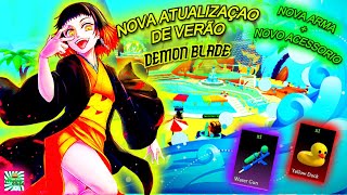 CORRE NOVA ATUALIZAÇÃO DE VERÃO COM NOVOS ITENS GRATIS  NOVO CODIGO NO DEMON BLADE  ROBLOX [upl. by Leahsim497]