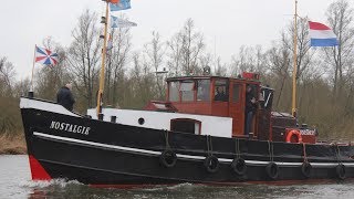 Sleepboot Nostalgie met Industrie 2D6 scheepsdiesel door de Biesbosch [upl. by Yannodrahc]