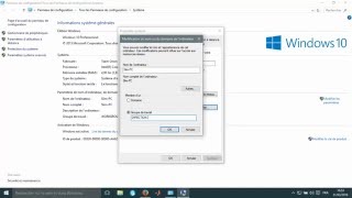 Comment changer le nom de lordinateur et le groupe de travail sur windows 10 [upl. by Anelad]