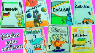 7 IDEAS DE PORTADAS PARA CUADERNOS 📚 Regreso a Clases [upl. by Northey668]