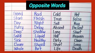 Antonyms words  Opposite Words  opposite Word English mein [upl. by Lerrej]