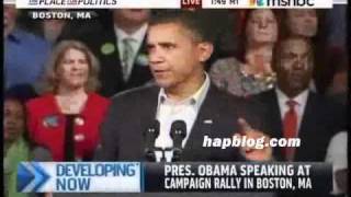 Obama Heckled at Boston Rally for Deval Patrick [upl. by Etnaihc]