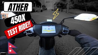 Ather Electric Scooter In Nepal  Ather 450x Test ride [upl. by Sampson598]