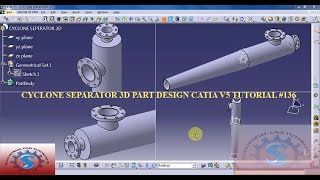 CYCLONE SEPARATOR  CATIA V5 3D PRACTICE DRAWING  BASIC TUTORIALS FOR BEGINNERS 136 [upl. by Barrow]