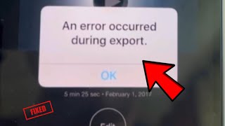 An error occurred during export in iMovie  Fix [upl. by Azitram844]