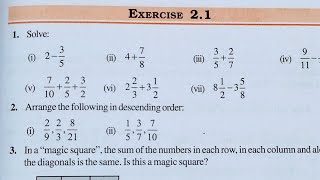 Class 7 Maths Chapter 2 l NCERT EXERCISE21 l Fraction and Decimal l CBSE Board l Solution l 7th [upl. by Atoiyanap557]